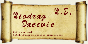 Miodrag Dačević vizit kartica